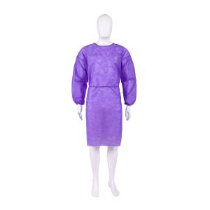 Buy cheap Round Neck Disposable Reinforced Surgical Gown Fluid Resistant Purple Isolation Gown product
