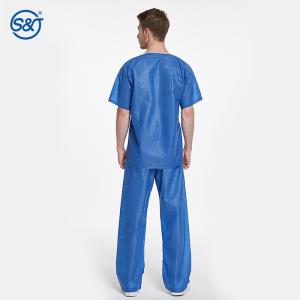 Buy cheap Two Pieces Medical Scrub Suits Uniforms SMS Short Sleeve Shirt And Pants product