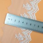 Embroidered White Flower Lace Fabric For Wedding Dress