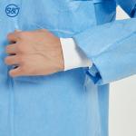 Reversible Blue Disposable Surgical Gowns Lace-Up Non Woven Protective Gown