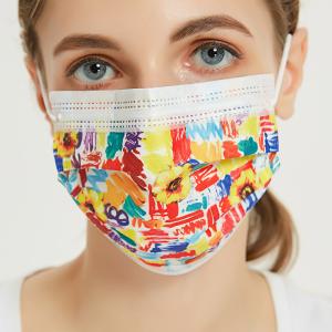 Buy cheap Fashion printing Tie-dye Anti Odor 3ply Disposable Non Woven Printed Face Mask Protective Face Mask Medical/ Dental mask product