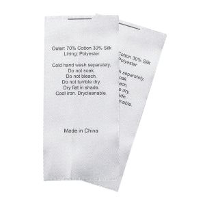 China High Density Satin Woven Labels Custom Printed , Women Garment Private Label on sale