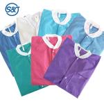 5 Buttons 3 Pockets Disposable Lab Coats Pink Purple Disposable Lab Coats