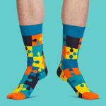 Graficos geometrico jacquard Homens Meias Personalizadas Meias por atacado