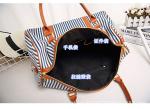 Canvas Travel Bag Korean Striped Travel Bag Fashion One Shoulder Crossbody