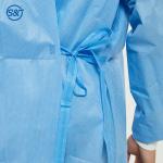 Reversible Blue Disposable Surgical Gowns Lace-Up Non Woven Protective Gown