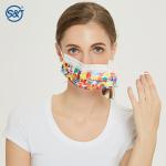 Fashion printing Tie-dye Anti Odor 3ply Disposable Non Woven Printed Face Mask