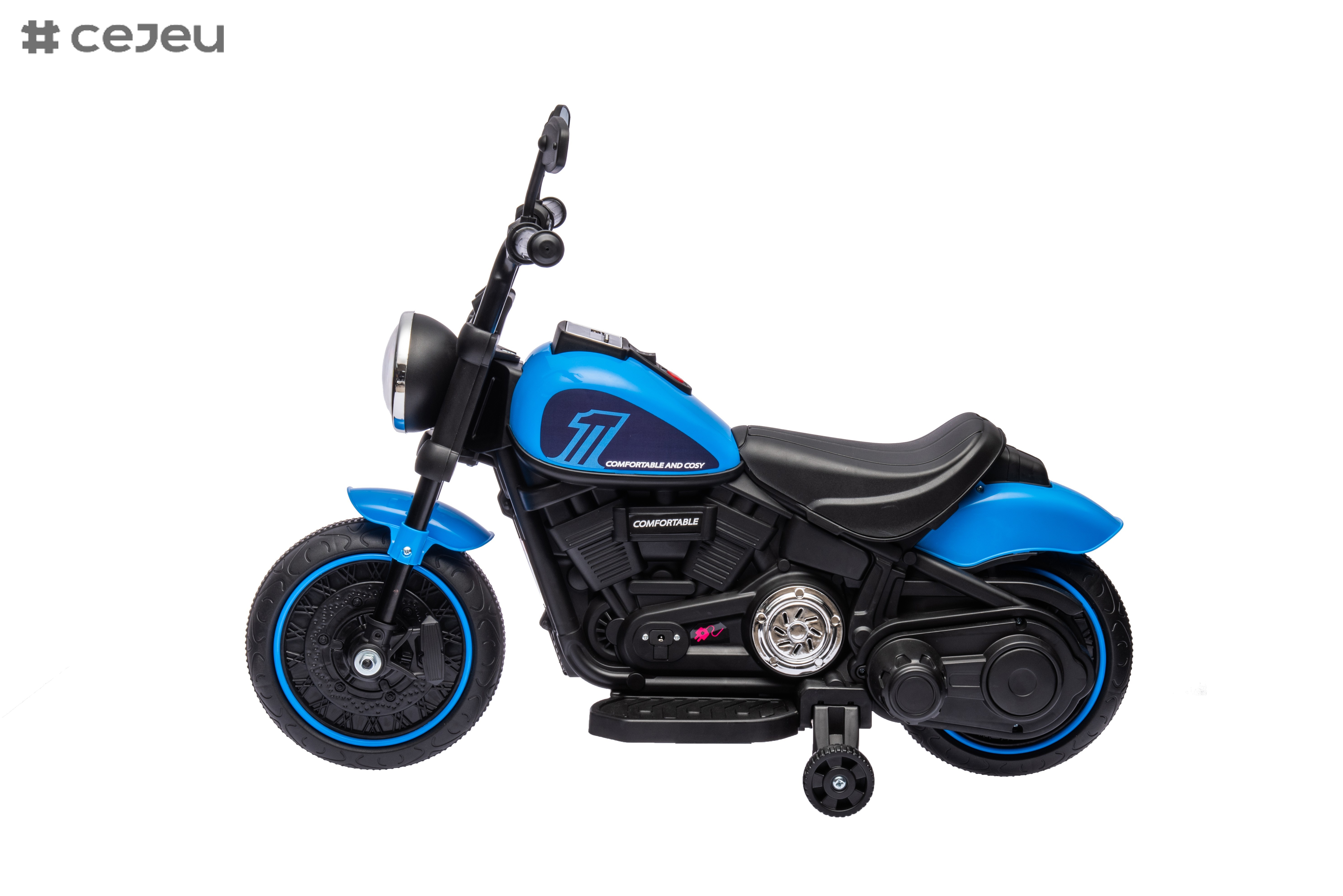 Electric Kids Motorcycle Toy, Music & Lights, Hand Acceleration & Foot Brake, 6V4.5AH