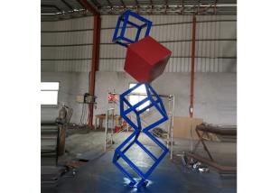 Buy cheap Painted Cube Modern Art Stainless Steel Sculpture For Garden Decor product