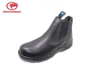 China Trendy  Full Grain Black Leather Steel Toe Shoes  Without Laces Mesh / Canberra Mesh on sale