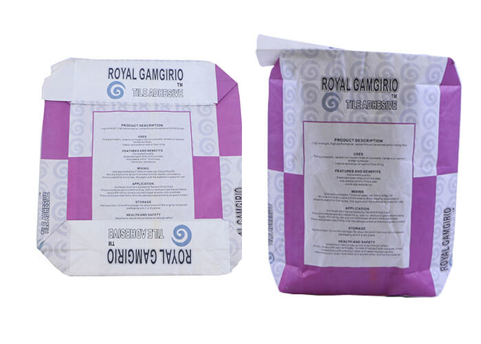 Durable 20kg Block Bottom Valve Bag , Multiwall Kraft Paper Sacks For Tile Adhesive