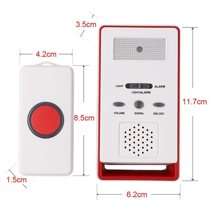 Caregiver Pager with Two Call Button for the Elderly Nurse Call Alert Patient Disabled CX3055J