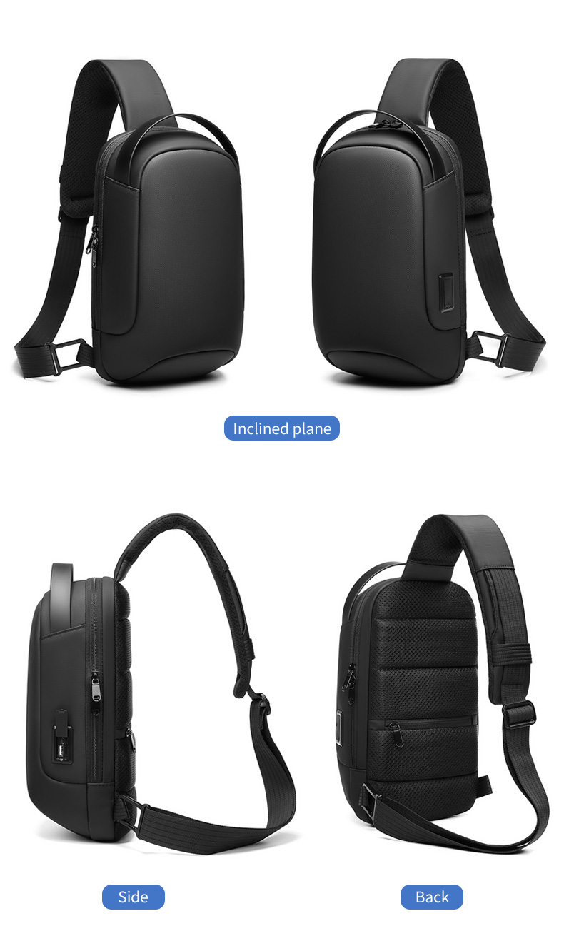 Factory new design hot sell bulk travel shoulder Chest bag korean crossbody custom men sling bag