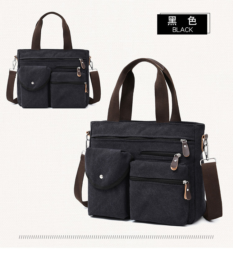 Washable Mens Canvas Briefcase Laptop Bag For 11.6 / 14 Inch Notebook Computer
