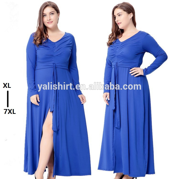 Wholesales elegant long sleeve dress 7xl plus size clothing women