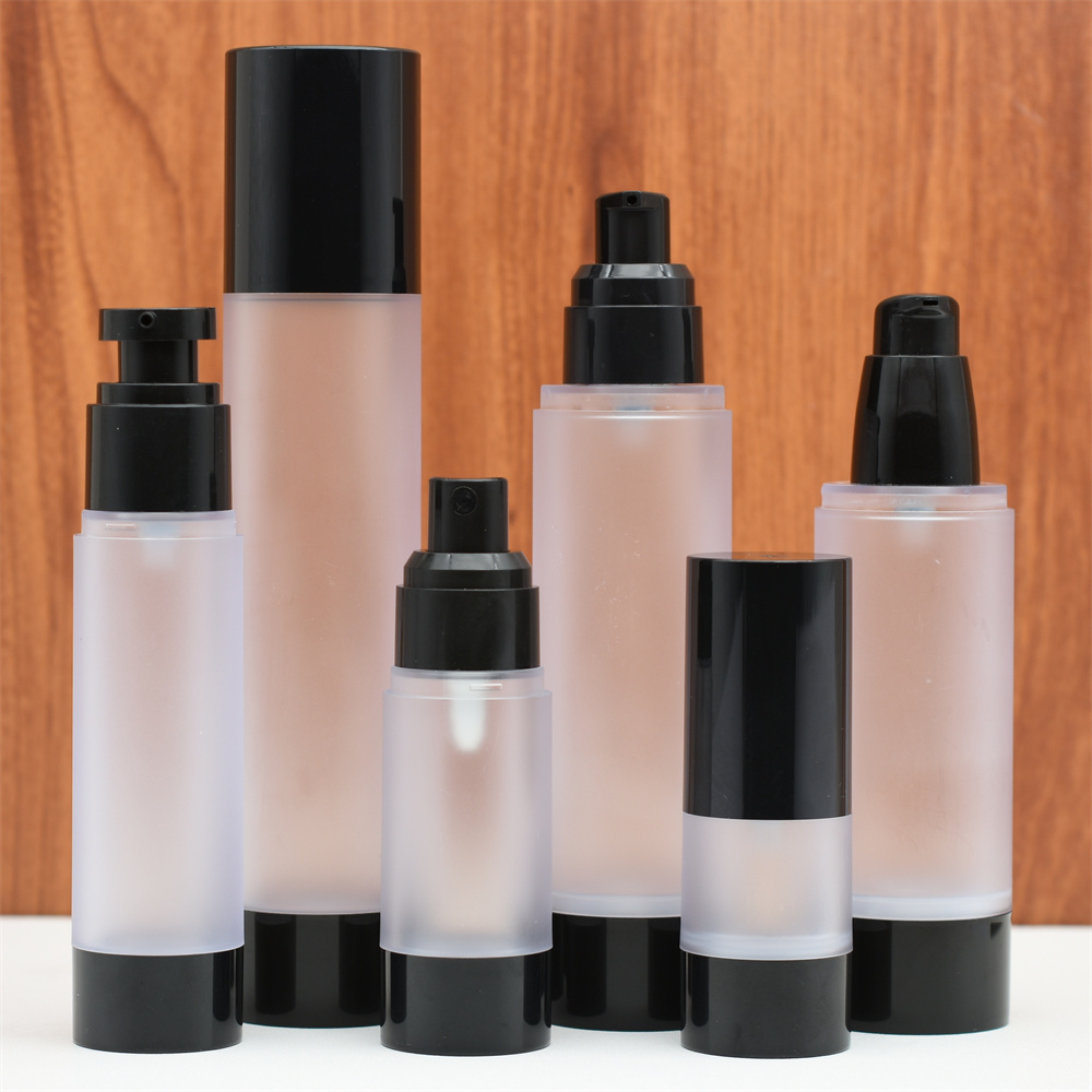 Empty 0.5oz Plastic AS White Frosted Airless Spray Pump Bottles With PP Caps