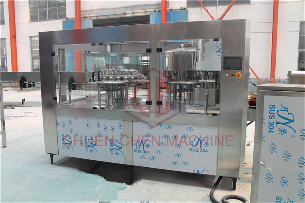 Fast Glass Bottle Packing Machine , Stainless Steel Glass Bottle Filling Line