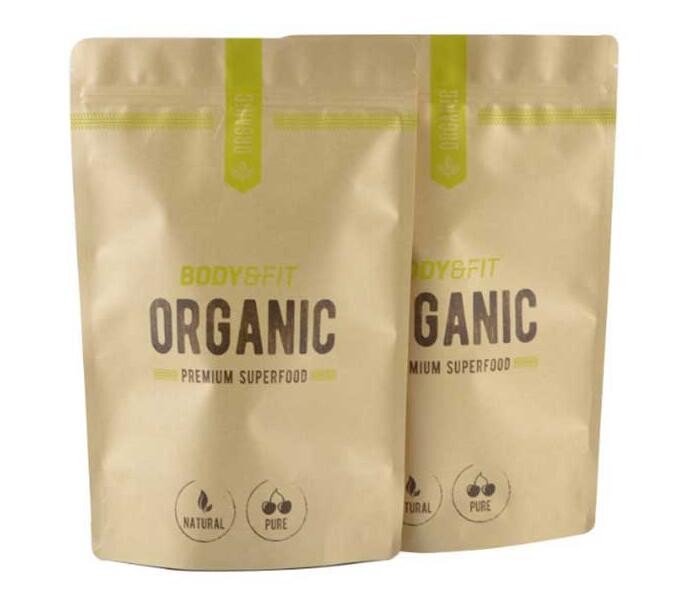 resealable zipper printed kraft paper stand up pouch powder packaging bags
