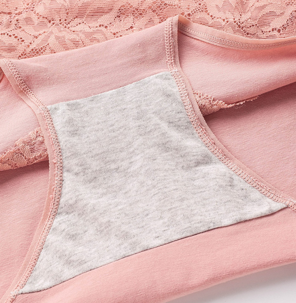 Sexy High Waist Womens Underwears Plus Size Lace Design Cotton Undies Shape-Shaping Panties