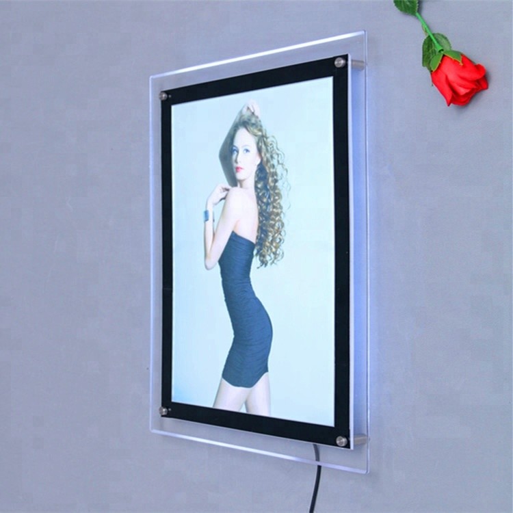 Indoor LED Advertising Sign Light Box With Snap Frame Rectangle Shape