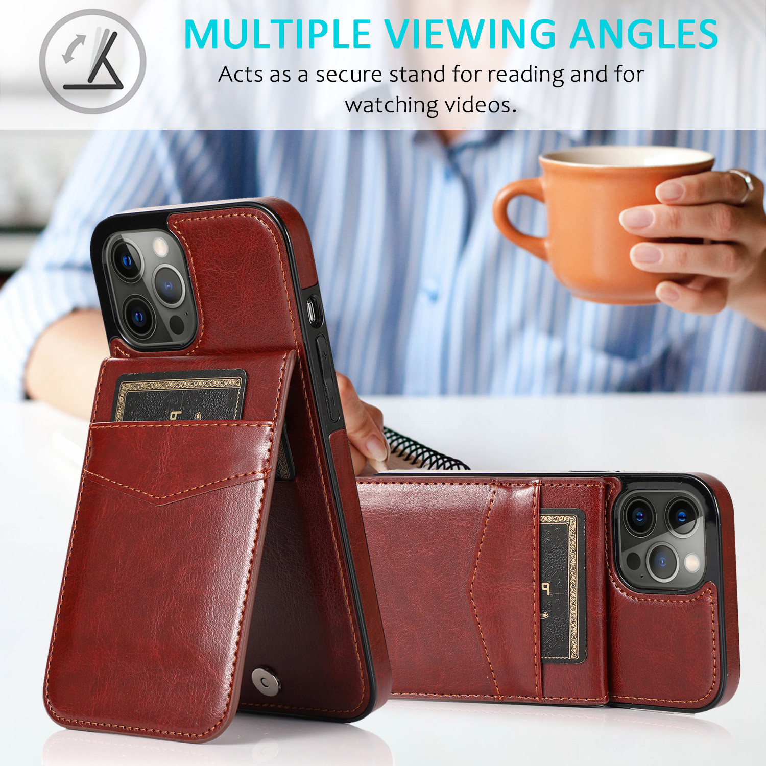 Cell Phone Card Case , Shockproof Stand Mobile Cover For Iphone 11