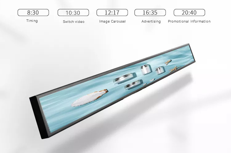 23.1 Inch Stretched Lcd Screen Bar Style Digital Signage For Shelf Edge