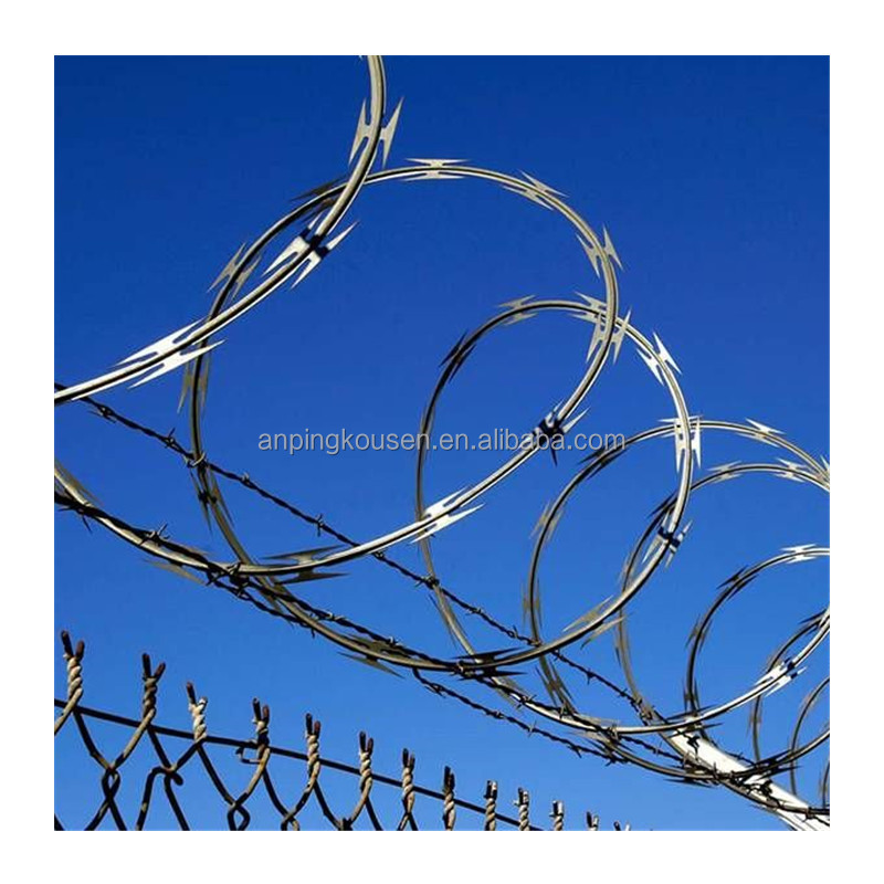 Galvanized/PVC Coated Razor Barbed Wire Mesh Fence for Prison Security at Affordable