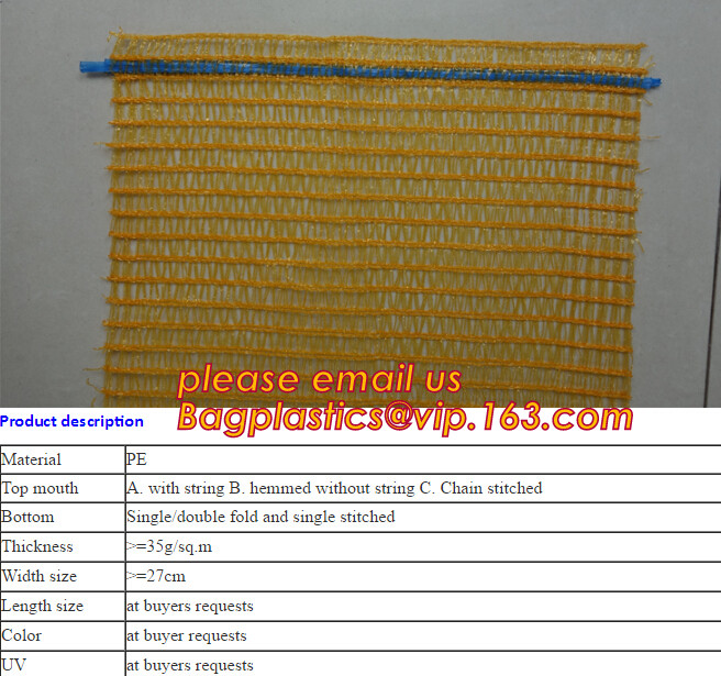 PE Knitted mesh bag and Raschel mesh bag,Factory Price Supply Plastic Pe Raschel Monifilament Date Mesh Net Bags, bageas