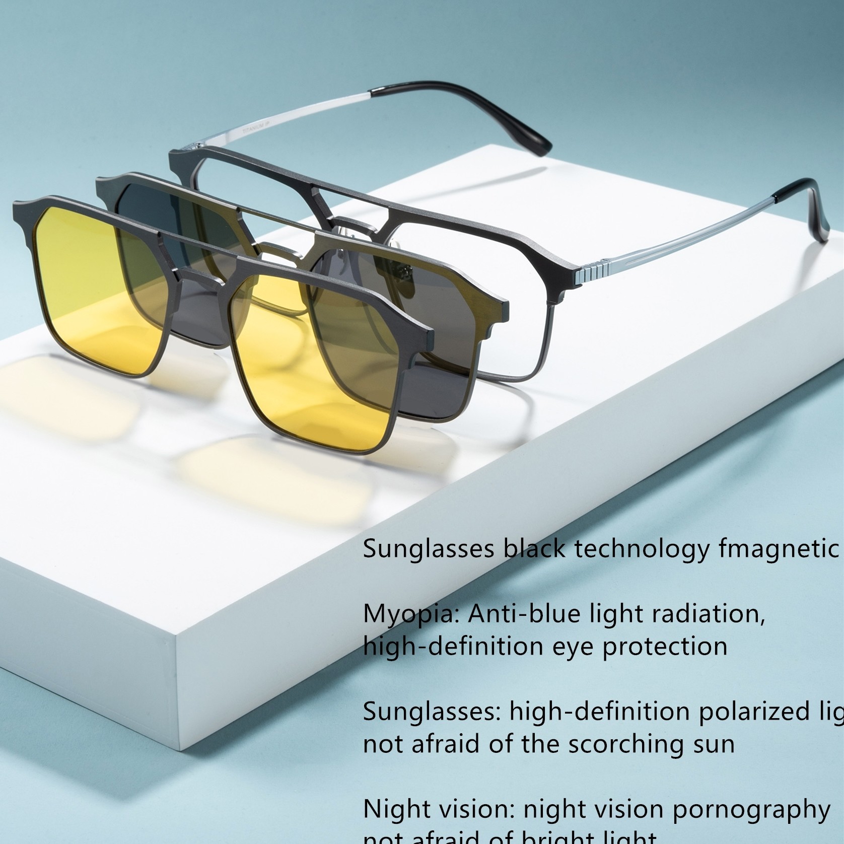 Goggles Triple Purpose Glasses Pultitanium Aluminum Magnetic Glasses