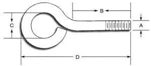 Right Hand Metric Eye-Bolt Fasteners Thread Type For Metric Installations