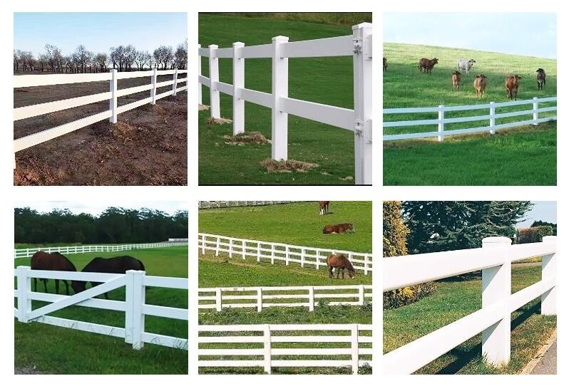 White Pvc Farm Plastic Horse Fencing Height 1.5m 1.8m