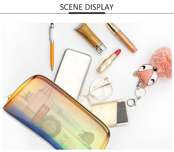 L25*D8.5*H13 Cm yellow PVC Laser Zipper Cosmetic Bag