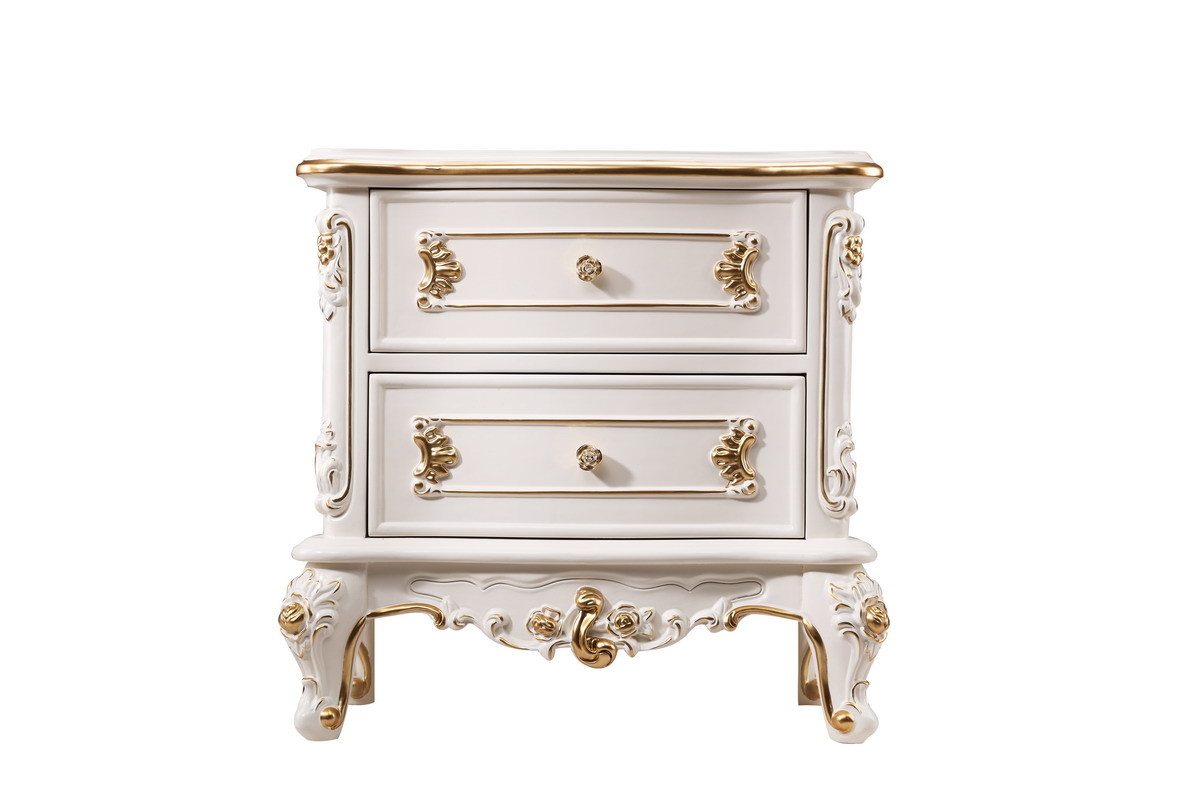Luxury Bed Sets of Ivory White high quality bedroom furniture brands Leather upholstered Queen size Bed for Villa house