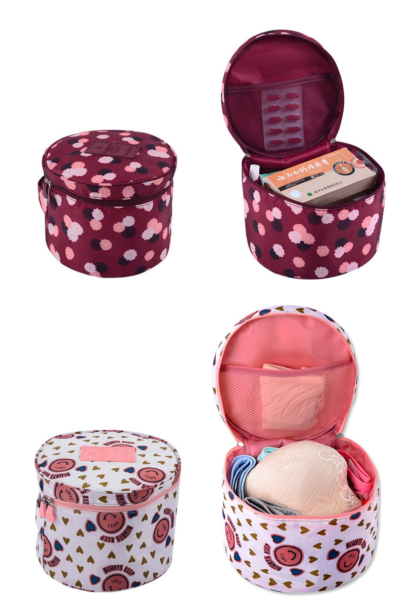 Outdoor Travel Beauty Storage Round Polyester Waterproof Makeup Wash Bag