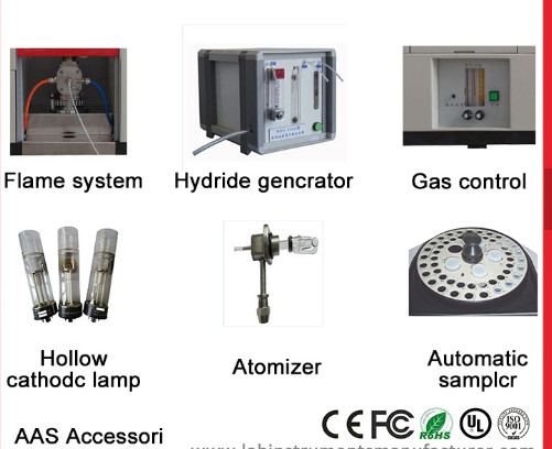Three Light Manual Flame Atomic Absorption Spectrophotometer Hydride Generator Device