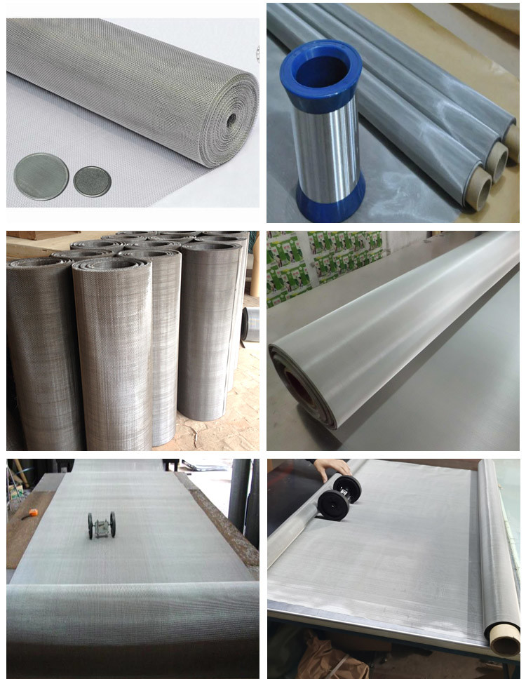 Food Grade Stainless Steel Woven Wire Mesh Roll Fine 25 50 100 150 200 Micron Water Oil Sieve Filter Wire Mesh Screen