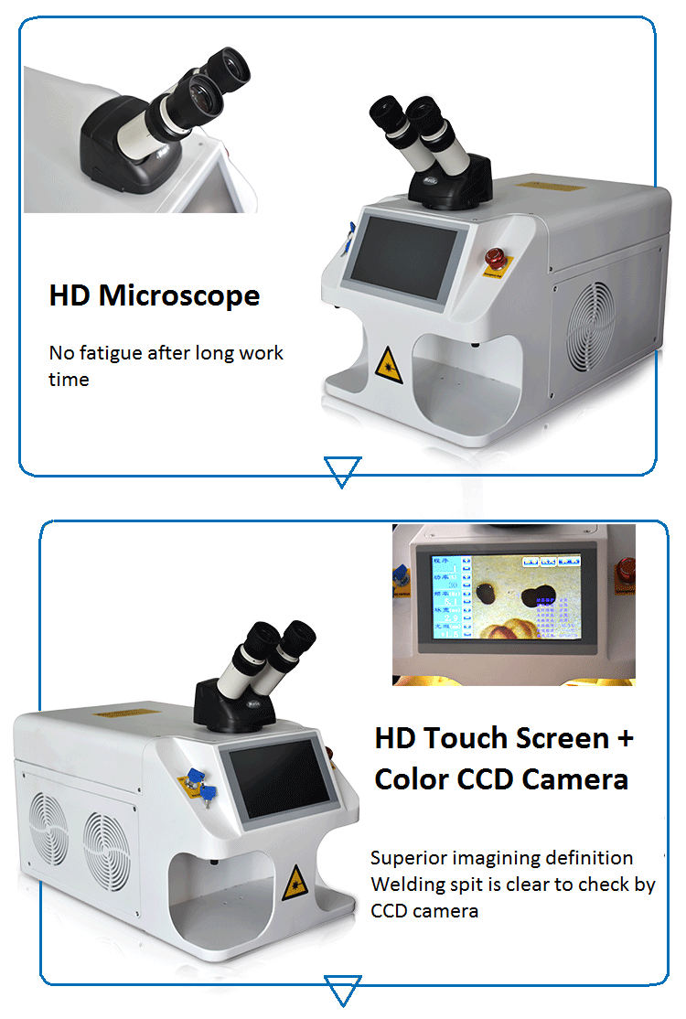 10X Microscope 60W Mini Laser Welder CCD Color Jewelry Welding Machine