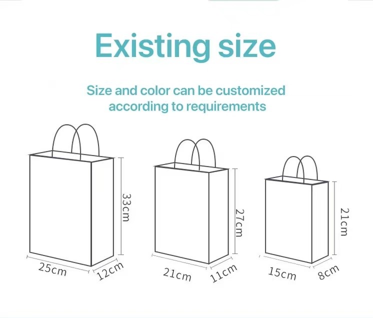 120gsm Bear Print Recyclable Kraft Paper Bags Custom Shopping Paper Bag For Food