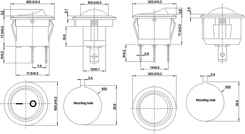 Rocker switch,Round switch,ON-OFF Switch with lamp or without lamp;AC power switch,UL .TUV Switch, 3Pin or 2Pin switch