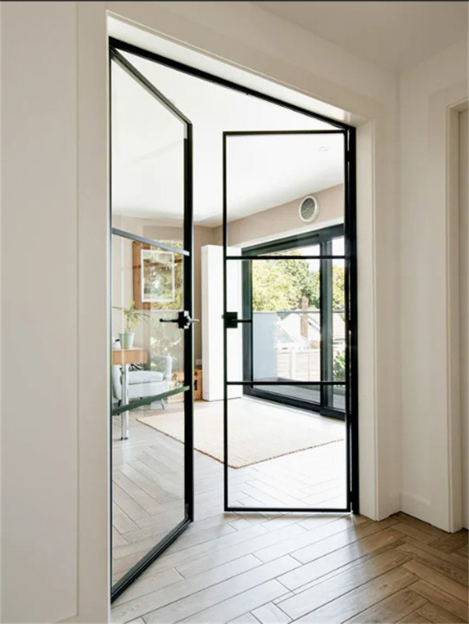 Aluminum Double Glaze Casement Doors With 10 Sealing Layers For Bedroom