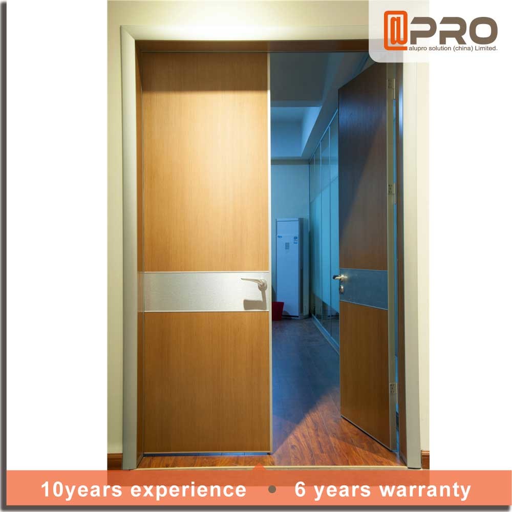 Modern Engineering Room MDF Interior Doors With Anodized Aluminum Surface Crushing Resistance
