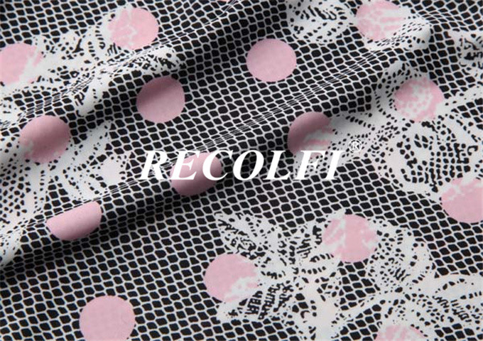 Fast Dry Nylon Spandex 4 Way Knitted Fabric Material Customized Printing