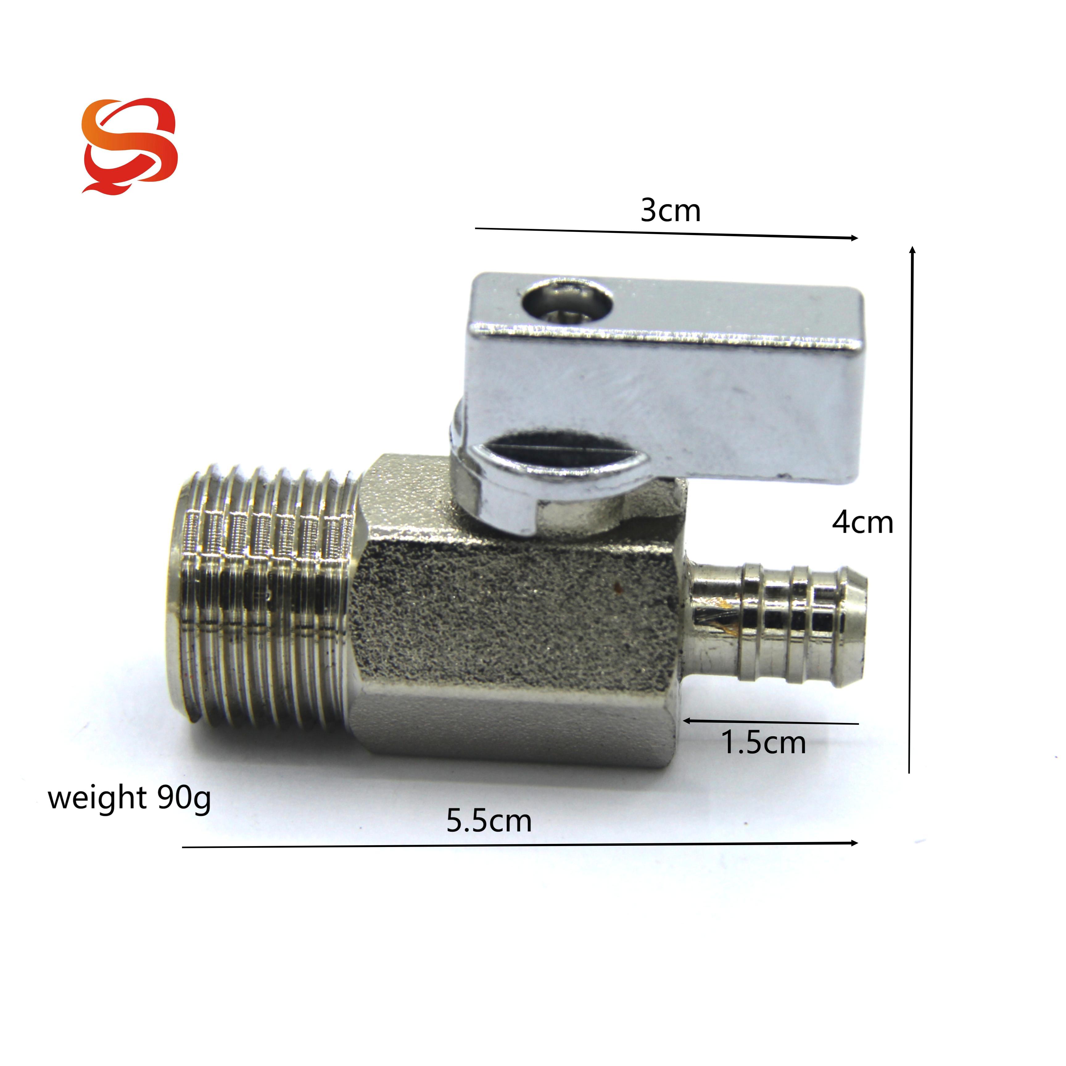 Mini Small Zinc Alloy 1/2 Brass Ball Valve Polished Electroplating Water Pipe Joint Accessories