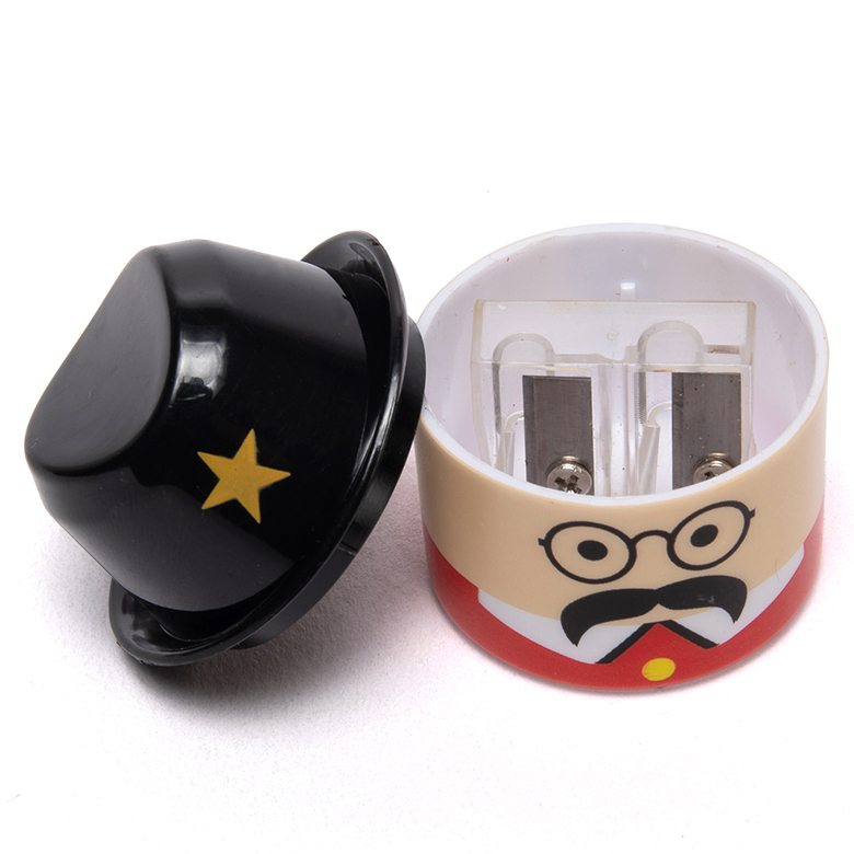 Child Safe Beard Man Cartoon Pencil Sharpener Anti Swallow