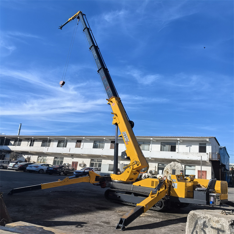Yellow Spider Crawler Crane 12 Ton Electric And Diesel Power Lifting Capacity