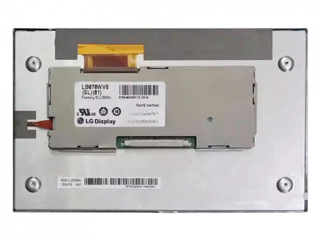 LB070WV8-SL02 LG Display 7" 800(RGB)×480, WVGA 133PPI, 450 cd/m² INDUSTRIAL LCD DISPLAY