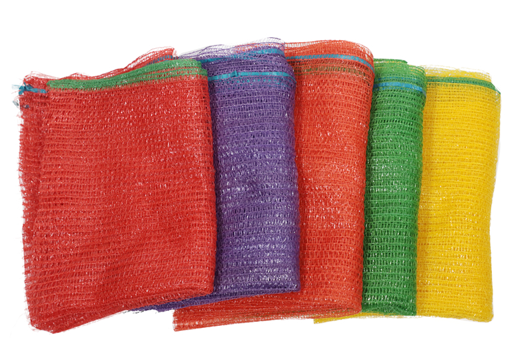 Recyclable PE Knitted Firewood Mesh Bag for Oranges Hot Stamping Leno PP Onion Sacks