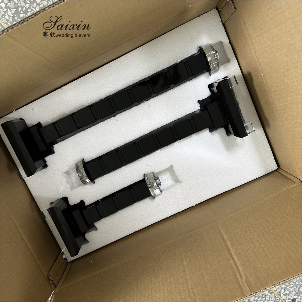 ZT-051 Metal Glass Candlestick Holder 3 pcs Set Tall Table Centerpiece Wedding Decor Supplies Crystal Candle Holder
