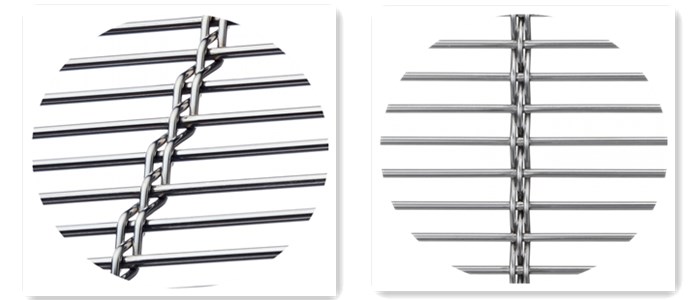 Wire Rod Architectural Wire Mesh , Exterior Wall Metal Fabric Partition