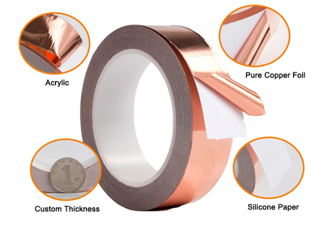 Heat Resistant Thickness 0.035mm Thermal Copper Foil Tape